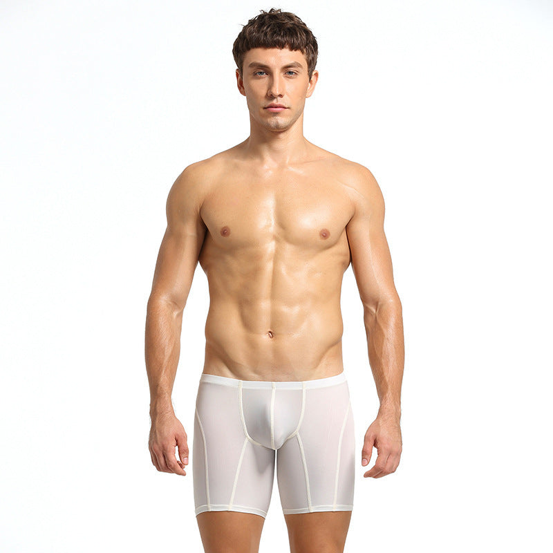 Men's Extended Underwear Ice Silk Solid Color Anti-wear
