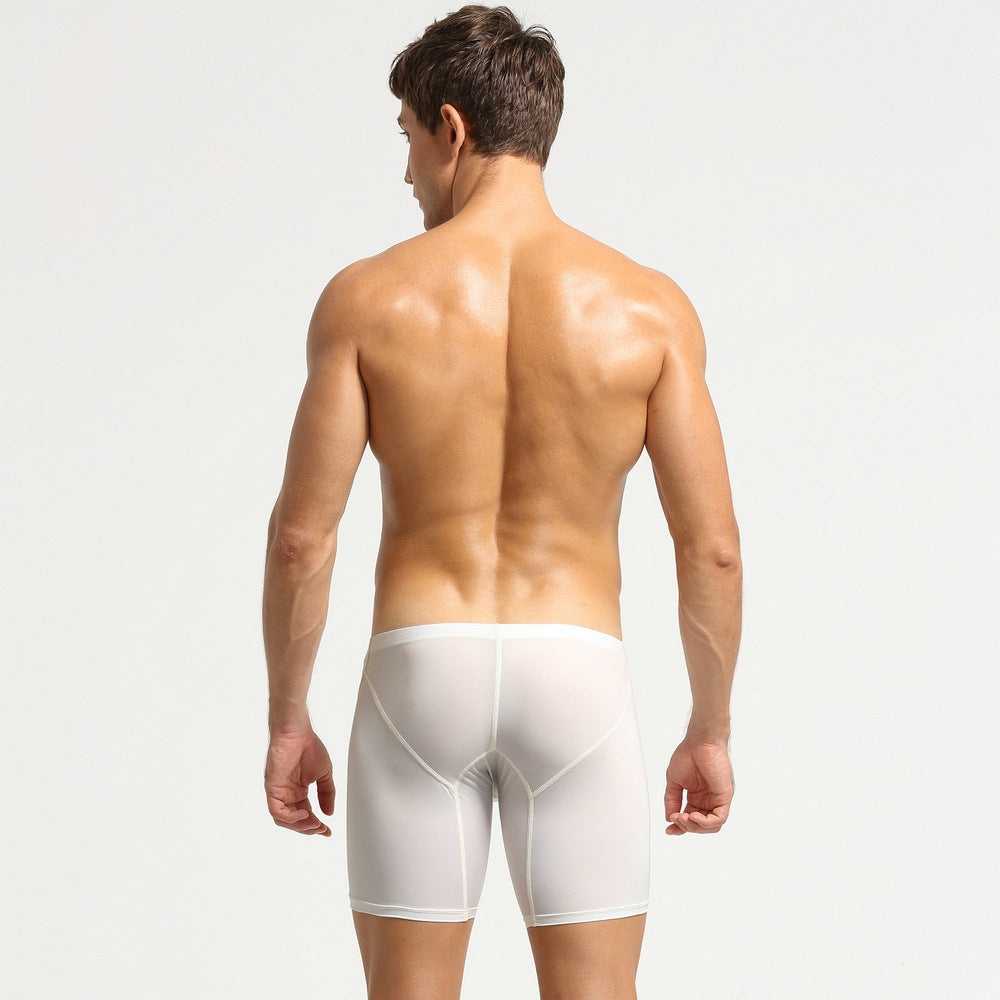 Men's Extended Underwear Ice Silk Solid Color Anti-wear
