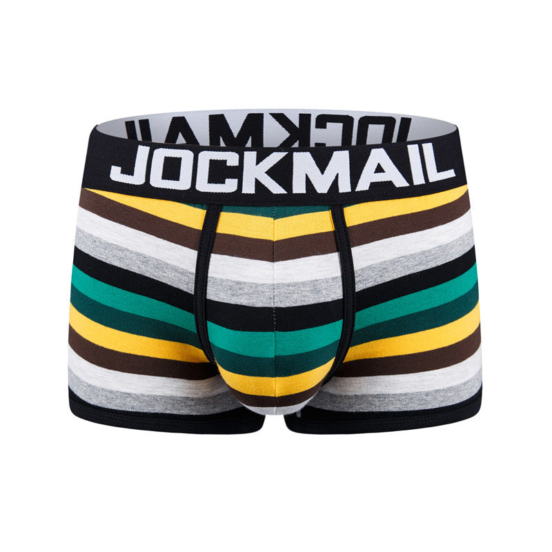 Striped Rainbow Personalized Tide Boys Quadrangular Shorts