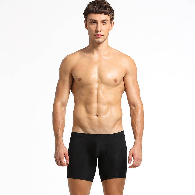 Men's Extended Underwear Ice Silk Solid Color Anti-wear