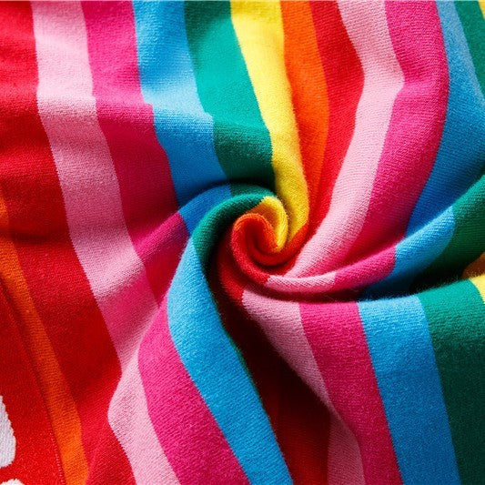 Striped Rainbow Personalized Tide Boys Quadrangular Shorts